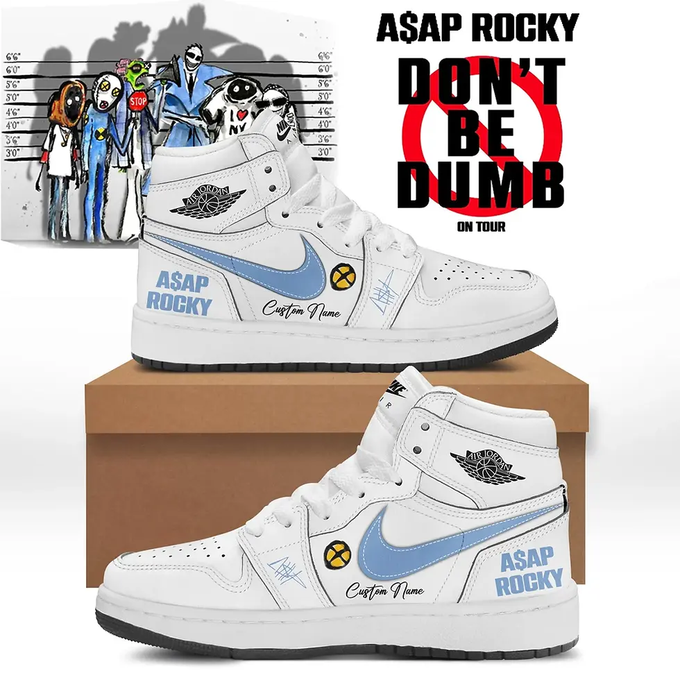 Thumbnail: A$AP ROCKY 'DON'T BE DUMB WORLD TOUR' Custom Air Force 1 Sneakers V.2