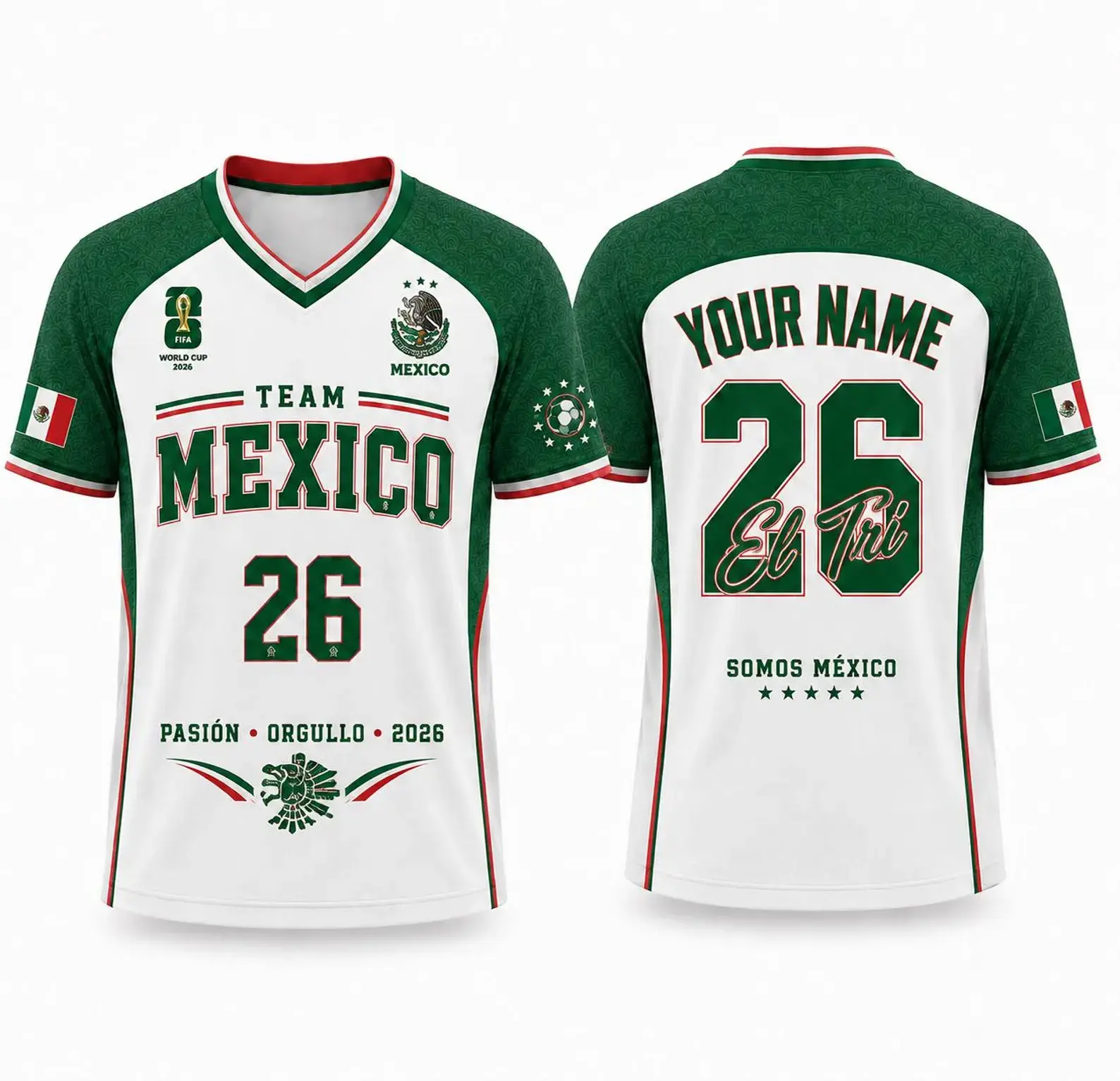 Mexico 2026 Custom Fan Jersey, Personalized Soccer Shirt, Mexico World Cup