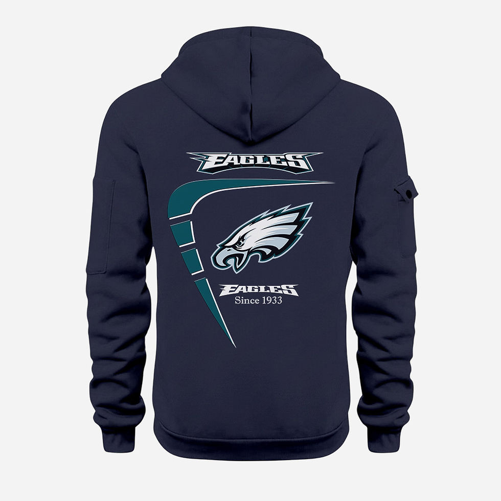 Thumbnail: Philadelphia Eagles Navy Quarter Zip Hoodie