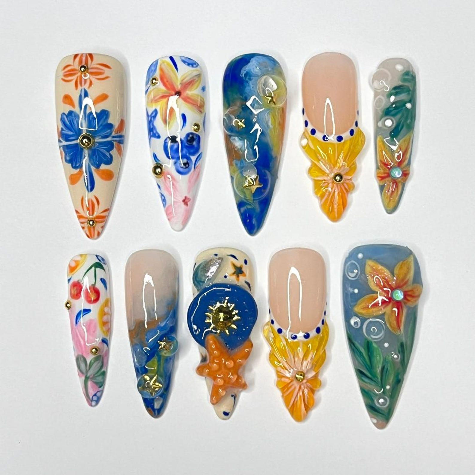 press on nails, custom press on nails, fake nails, Nails Art