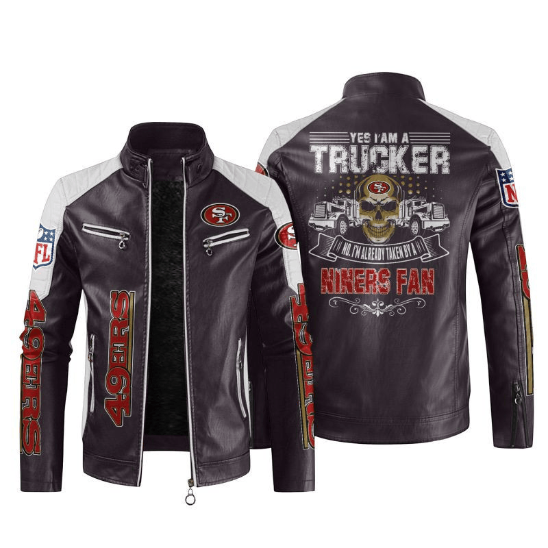 San Francisco 49ers Block Leather Jacket