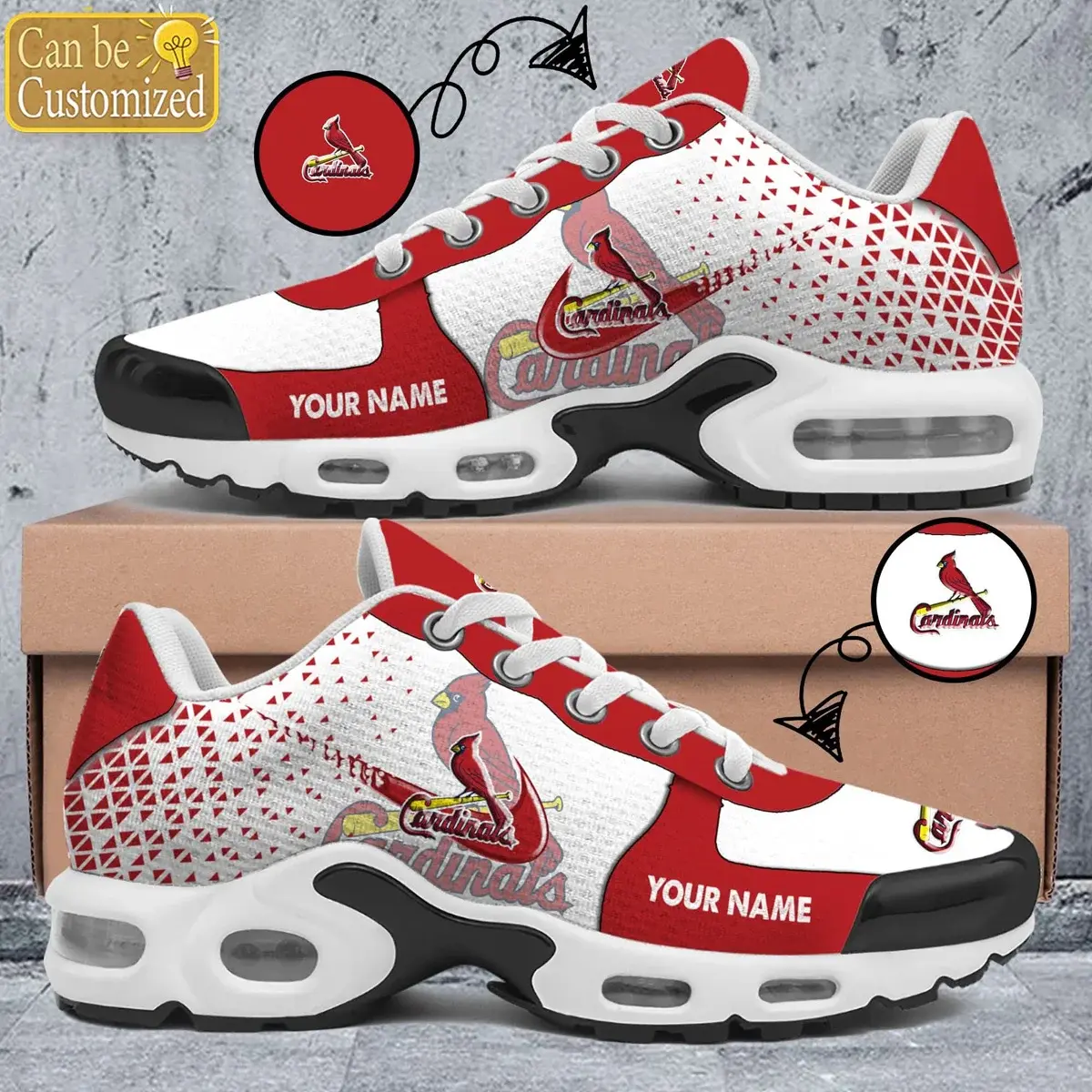 St. Louis Cardinals Custom Air-Style Sneakers V.7