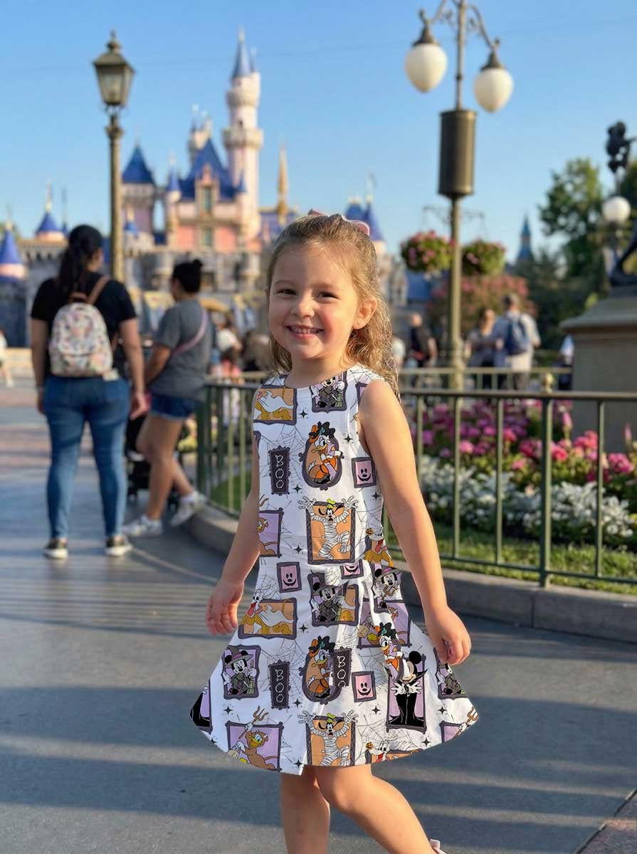 Thumbnail: Girls Halloween Mouse Friends Outfit, Family Matching Tennis Dress Skirt Set