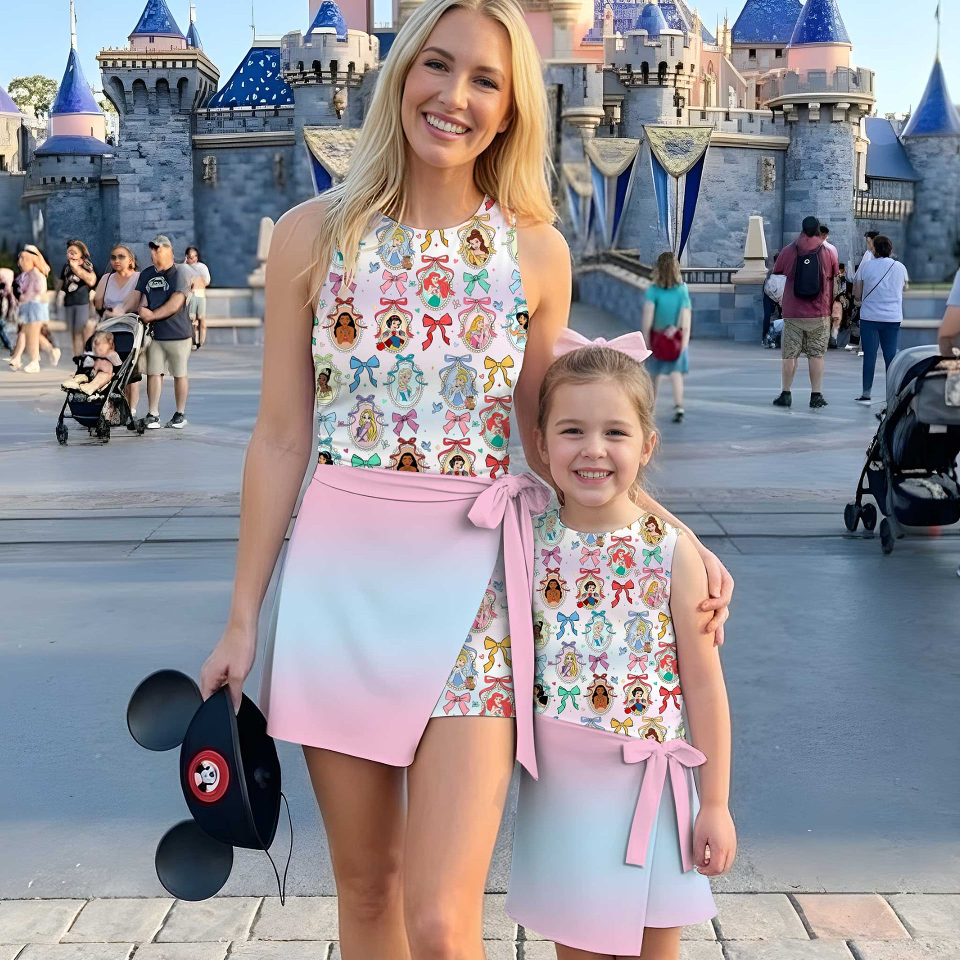 Girls Pastel Princess Outfit, Family Matching Tennis Dress Skirt