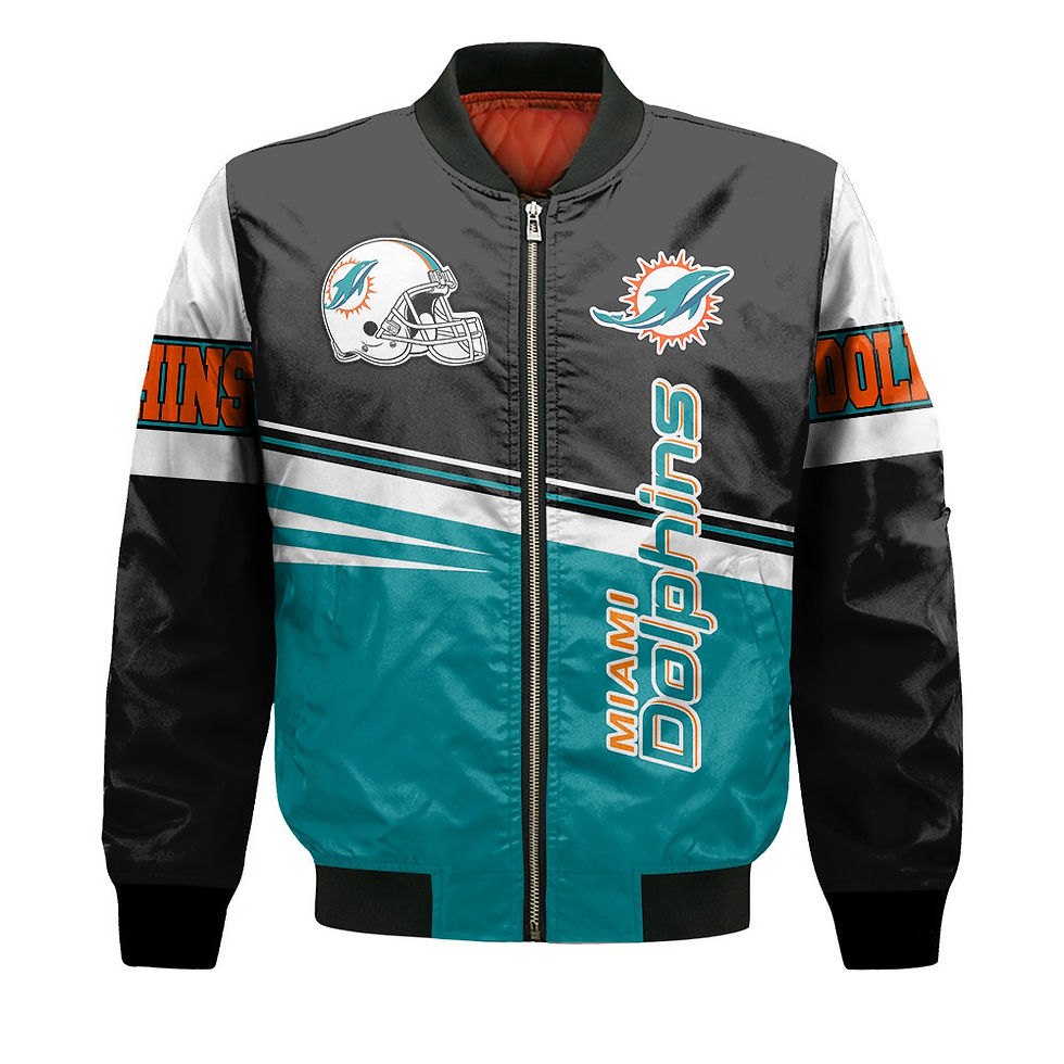 Thumbnail: Miami Dolphins Football Team 2024 - 25 Second Family Bomber Jacket
