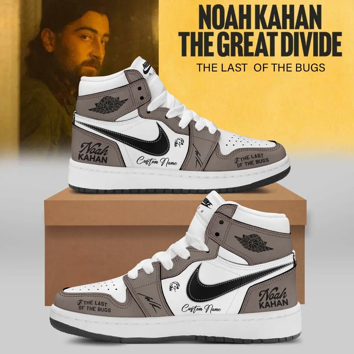 Noah Kahan 'The Great Divide The Last Of The Bugs' Album Custom Sneakers
