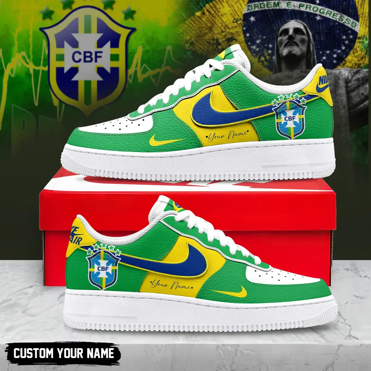 Brazil Premium WC26 Custom Custom Air Force 1 - Air Jordan 1 Shoes Sneaker