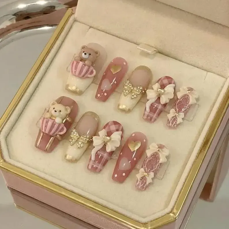 Thumbnail: press on nails, custom press on nails, fake nails, Nails Art