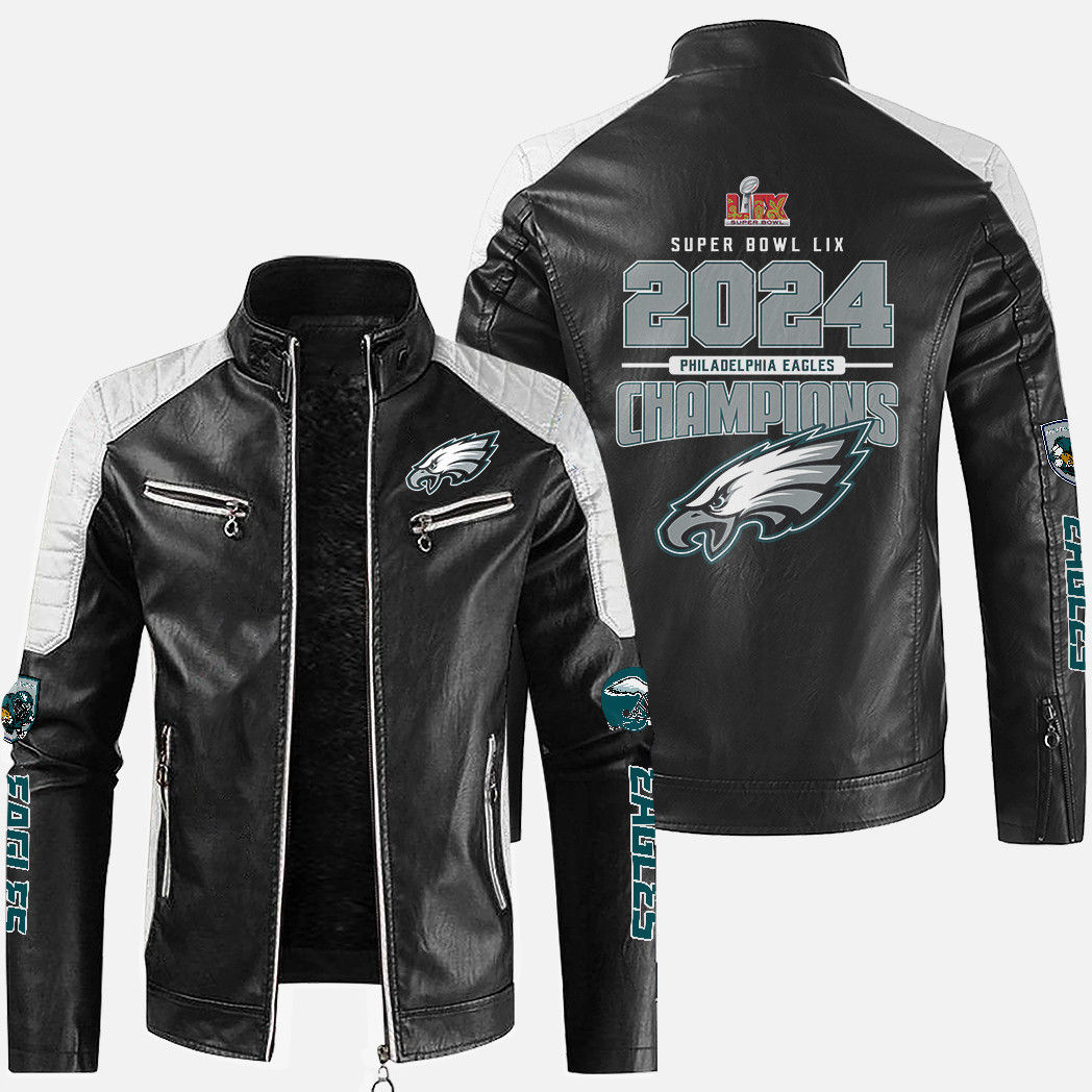 Philadelphia Eagles 2024-2025 Super Bowl LIX Champions Time To Win Motorcycle Le