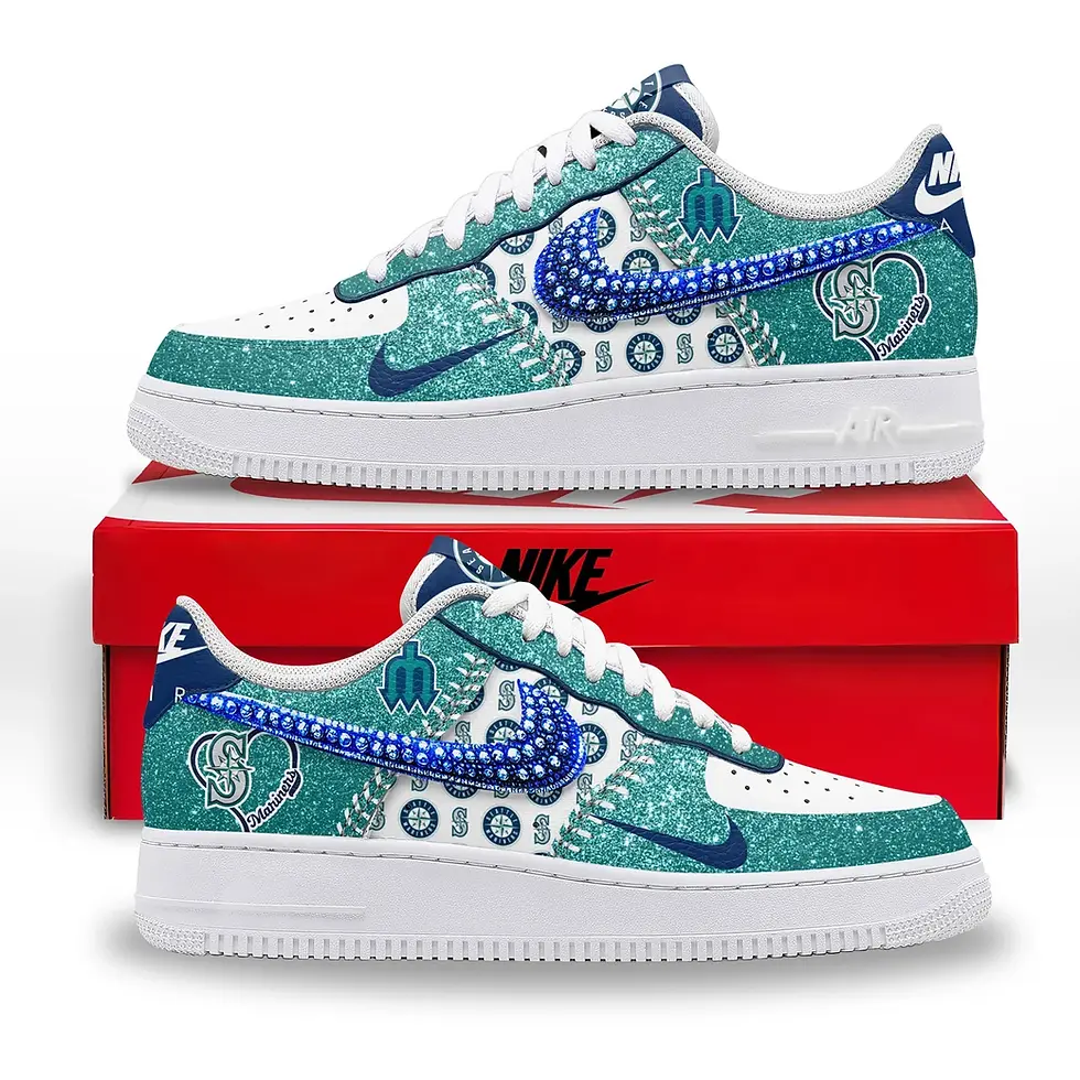 Thumbnail: Seattle Mariners Custom Air Force 1 - Air Jordan 1 Shoes Sneaker