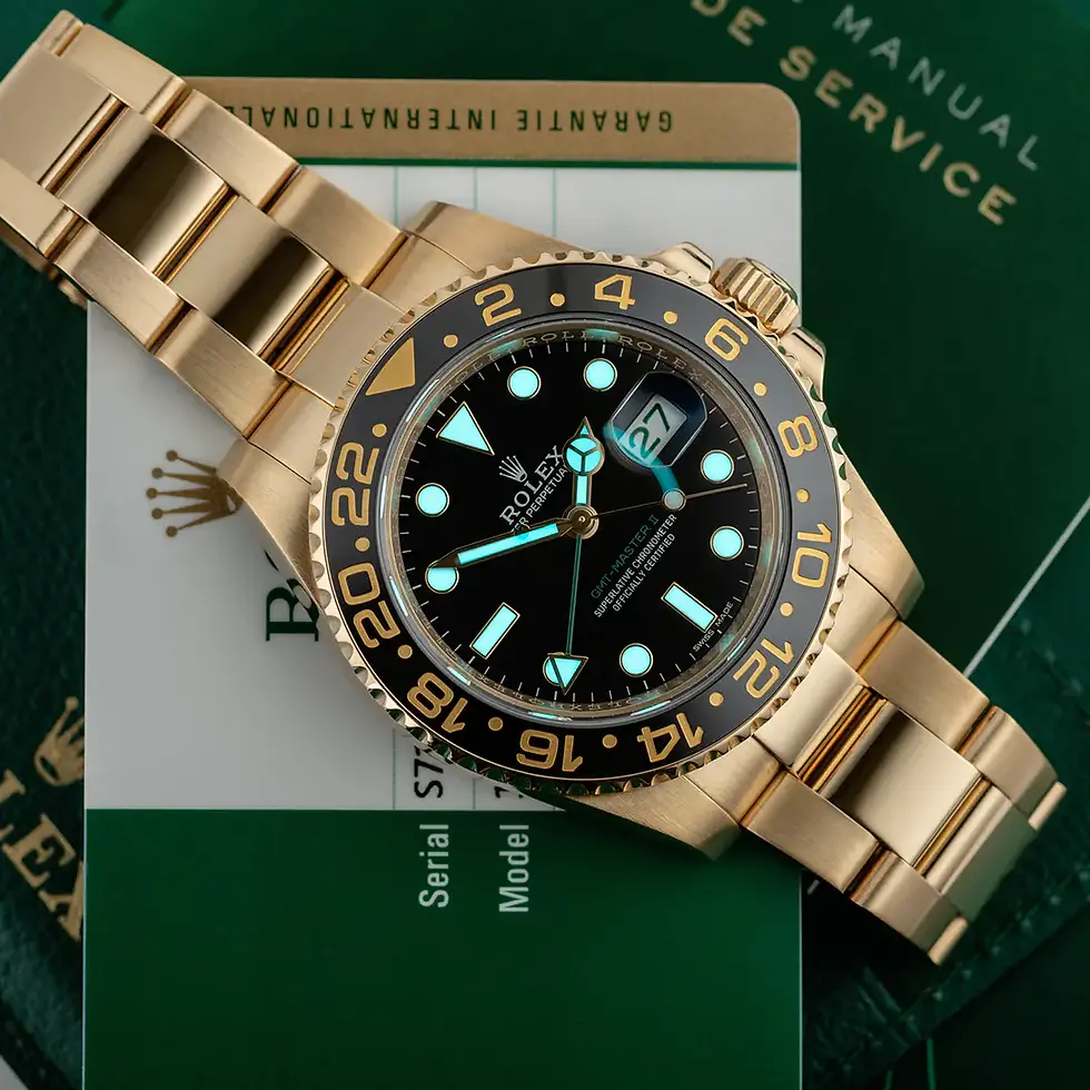 Thumbnail: Rolex GMT-Master II “Root Beer” Yellow Gold Black Dial