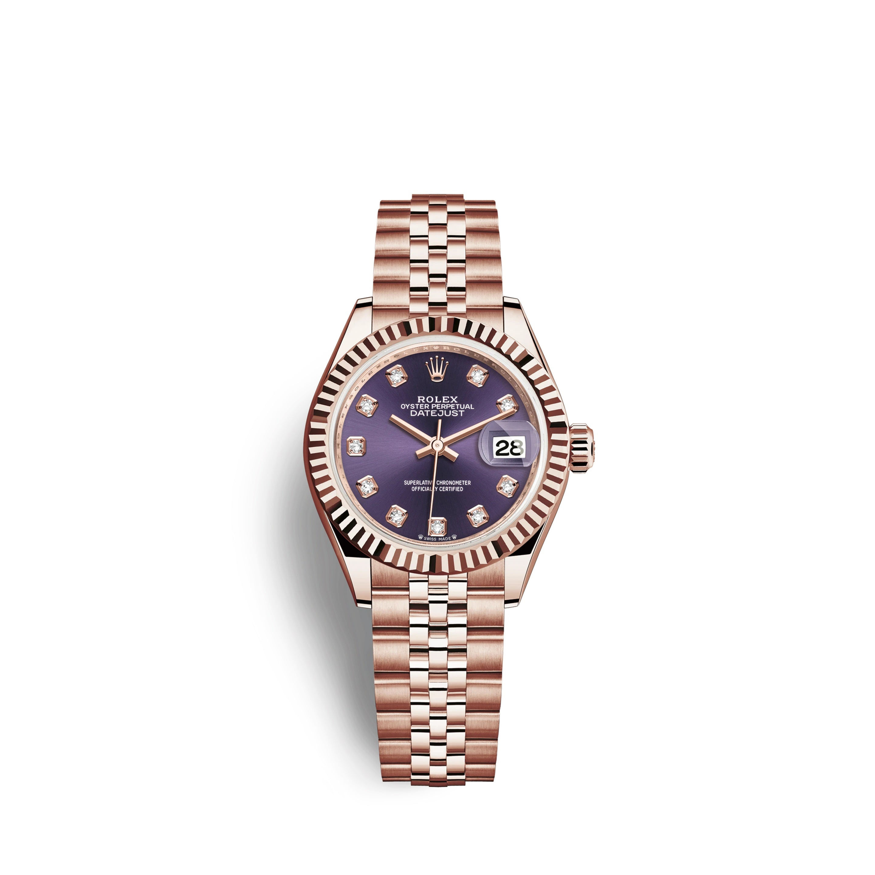 Rolex Lady-Datejust 28, 18k Everose Gold Ref# 279175-0020
