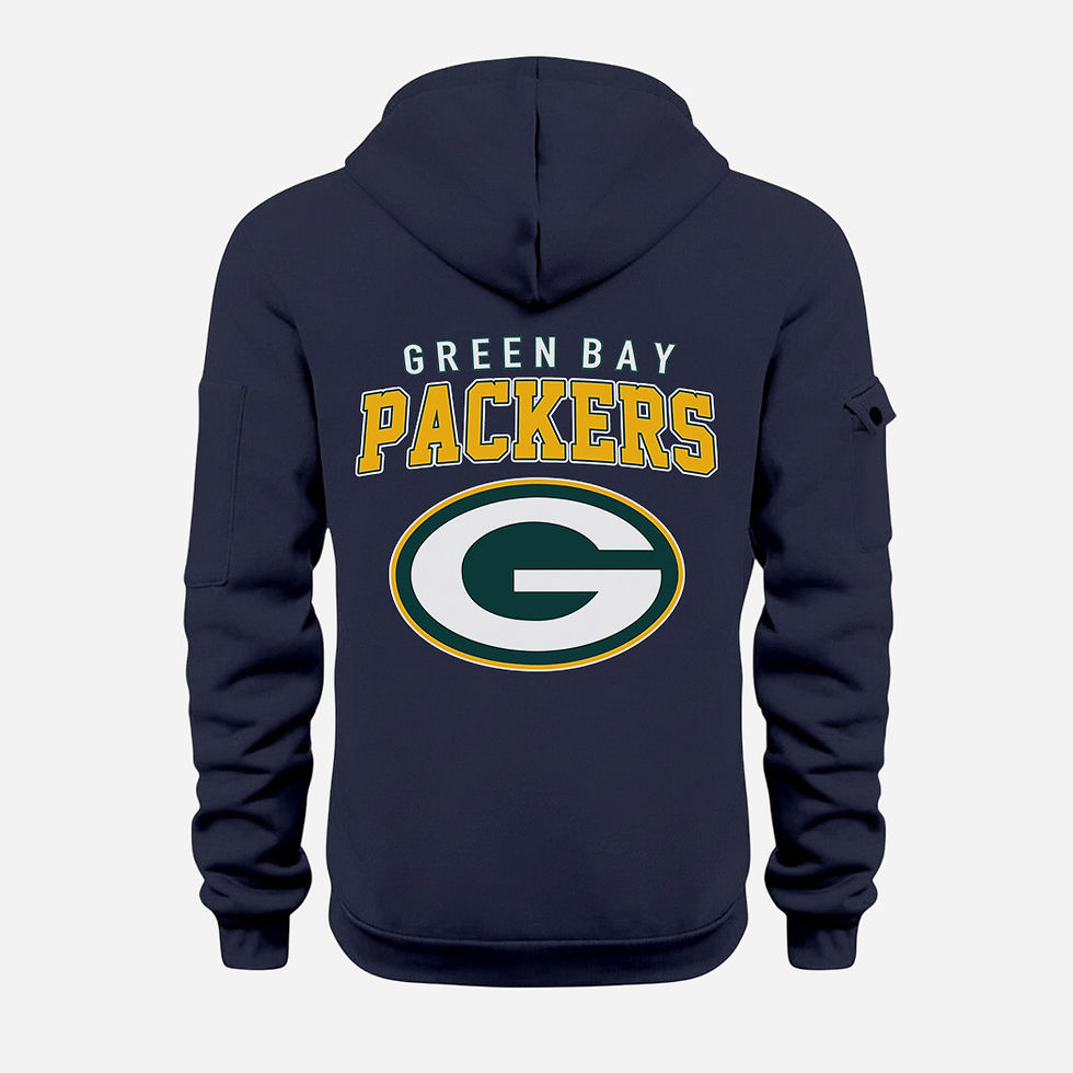 Thumbnail: Green Bay Packers Navy Quarter Zip Hoodie