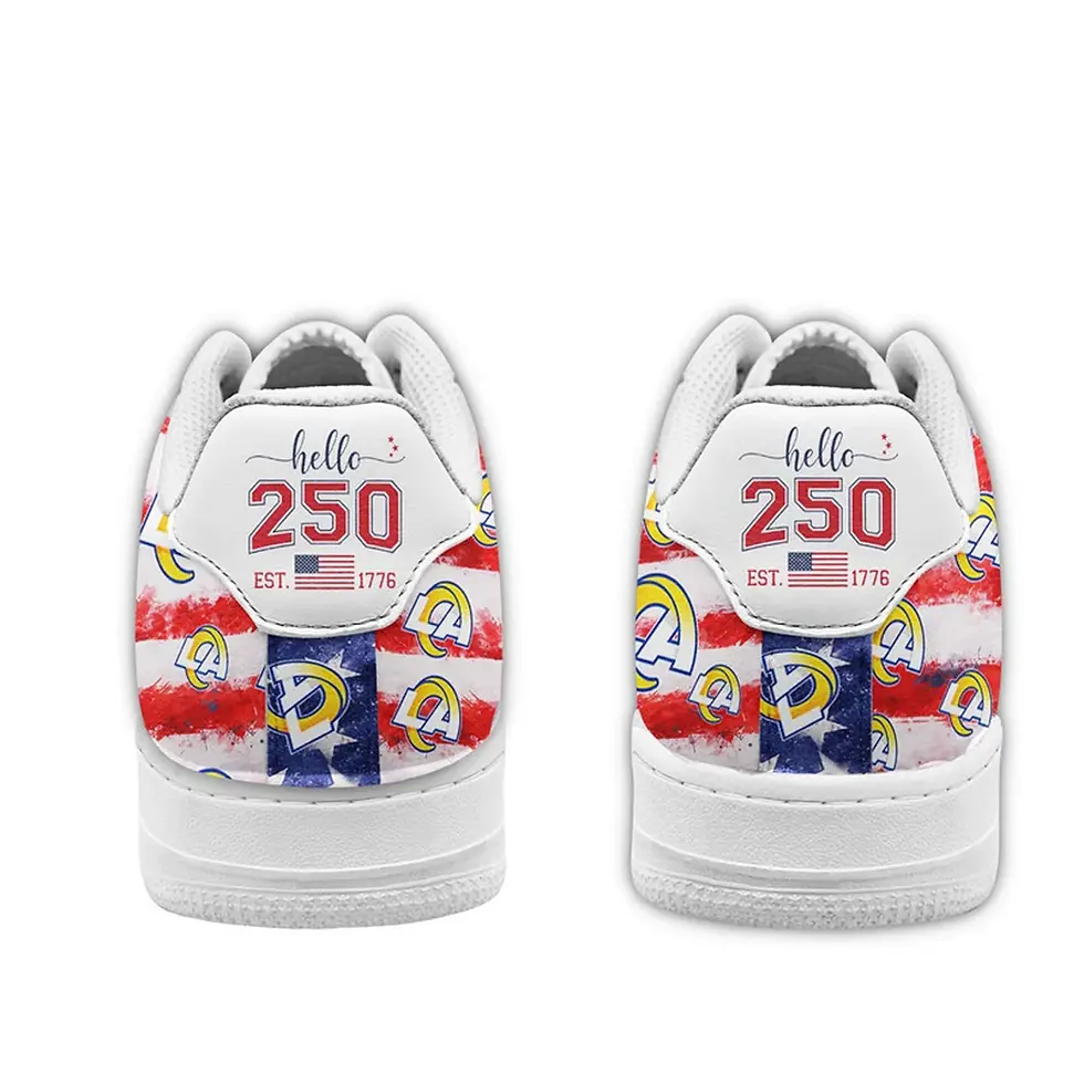 Thumbnail: Los Angeles Rams Premium NFL 250 Years Of America Custom Air Force 1 Sneakers