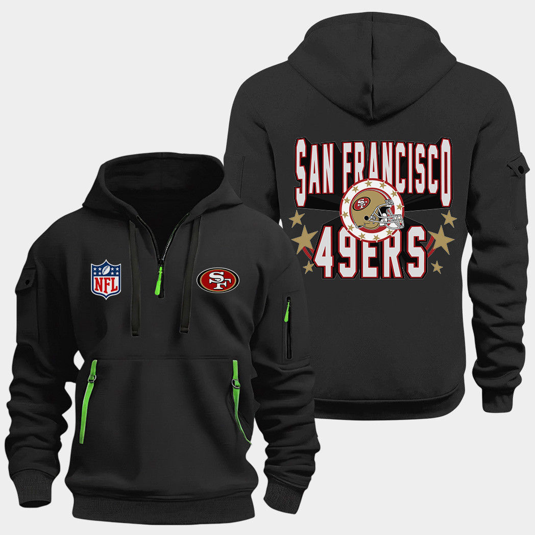 San Francisco 49ers Black Quarter Zip Hoodie
