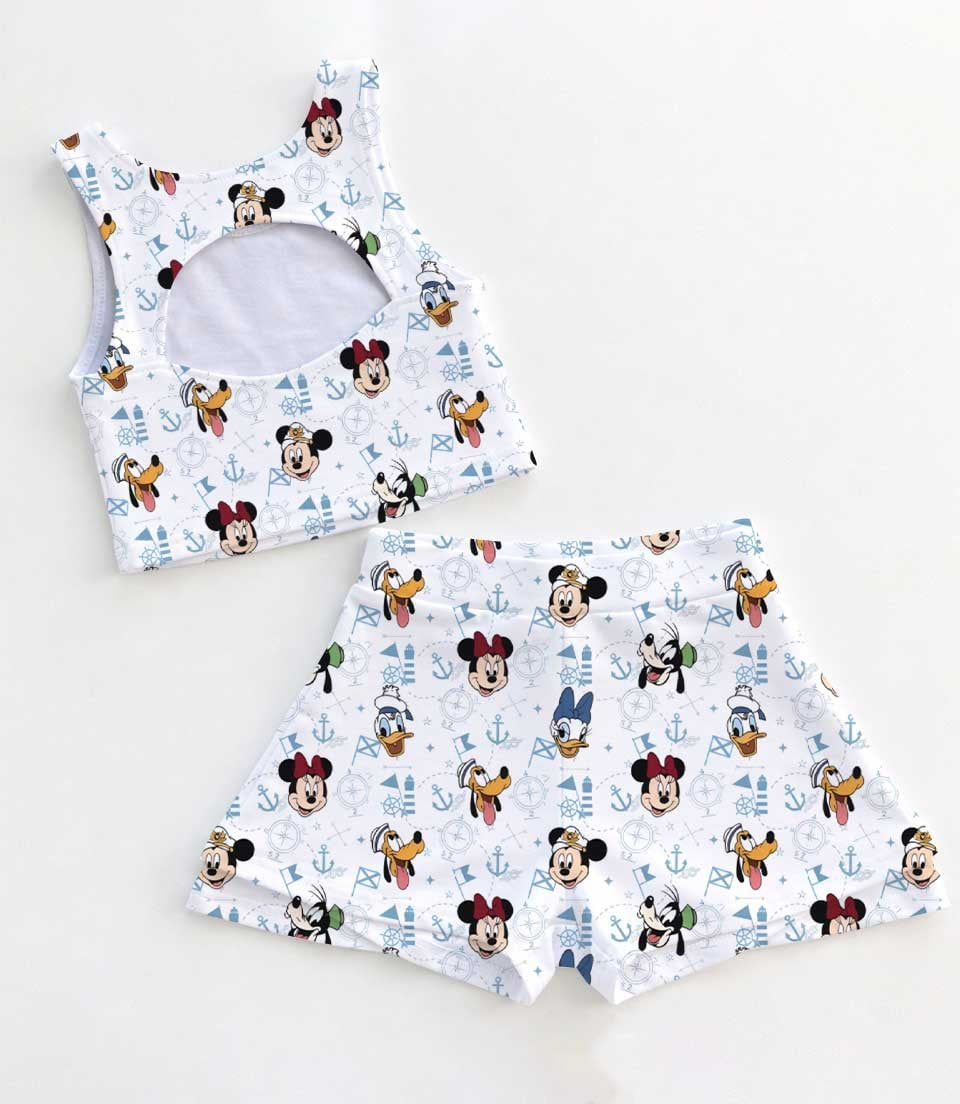 Thumbnail: Mouse and Friends Nautical Cruise Vacation Outfit, Mom and Me Dress Set