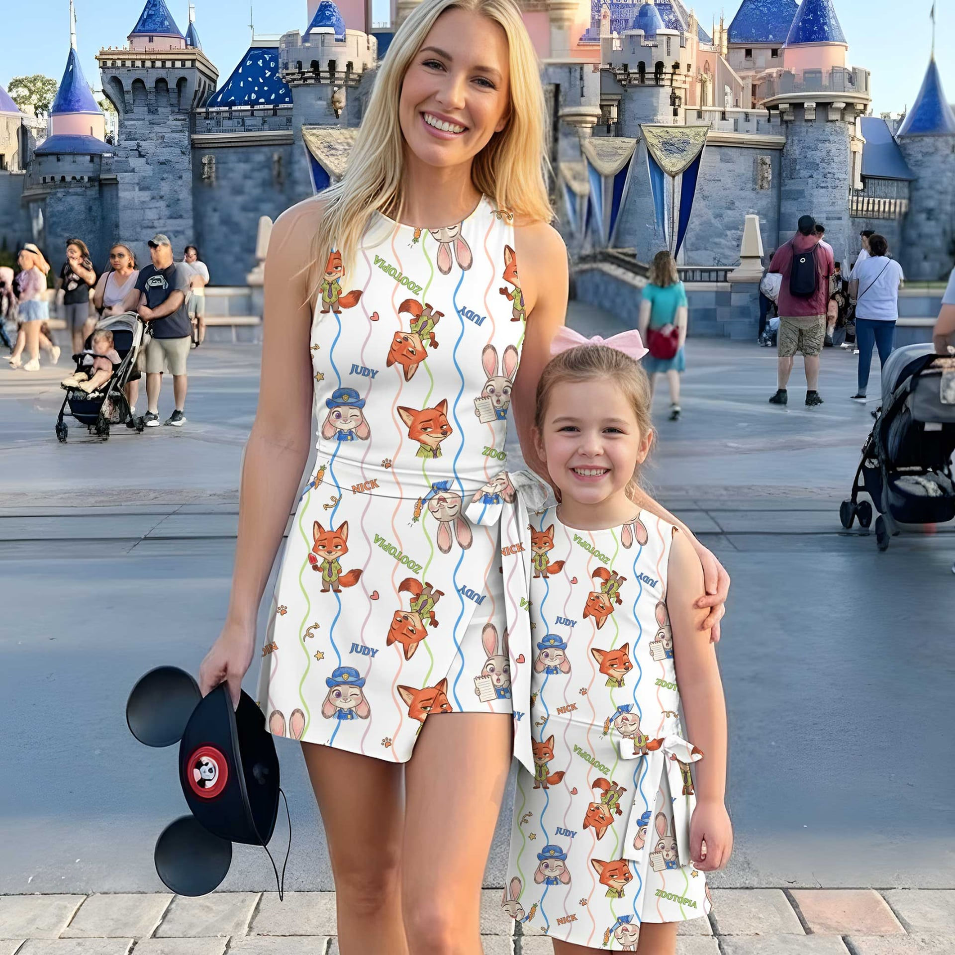 Girls Nick Wilde and Judy Hopps Outfit, Family Matching Tennis Dress Skirt Set