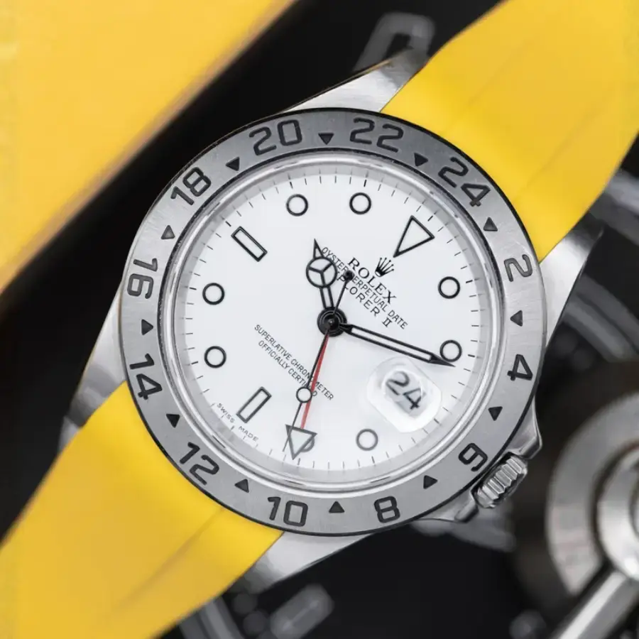 Thumbnail: United Luxury Yellow Rubber Strap for Explorer II