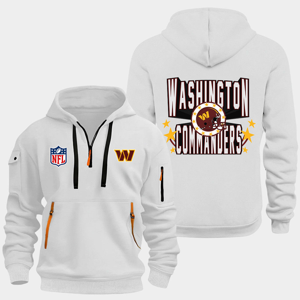 Washington Commanders White Quarter Zip Hoodie