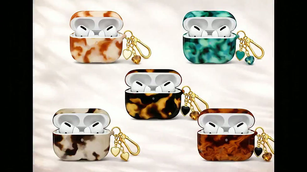 Thumbnail: Personalized Custom Initials Tortoise Shell Airpods Case Monogram For Airpods Ge