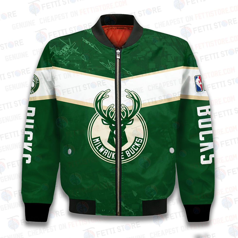 Thumbnail: Milwaukee Bucks National Basketball Association Unisex Bomber Jacket STM