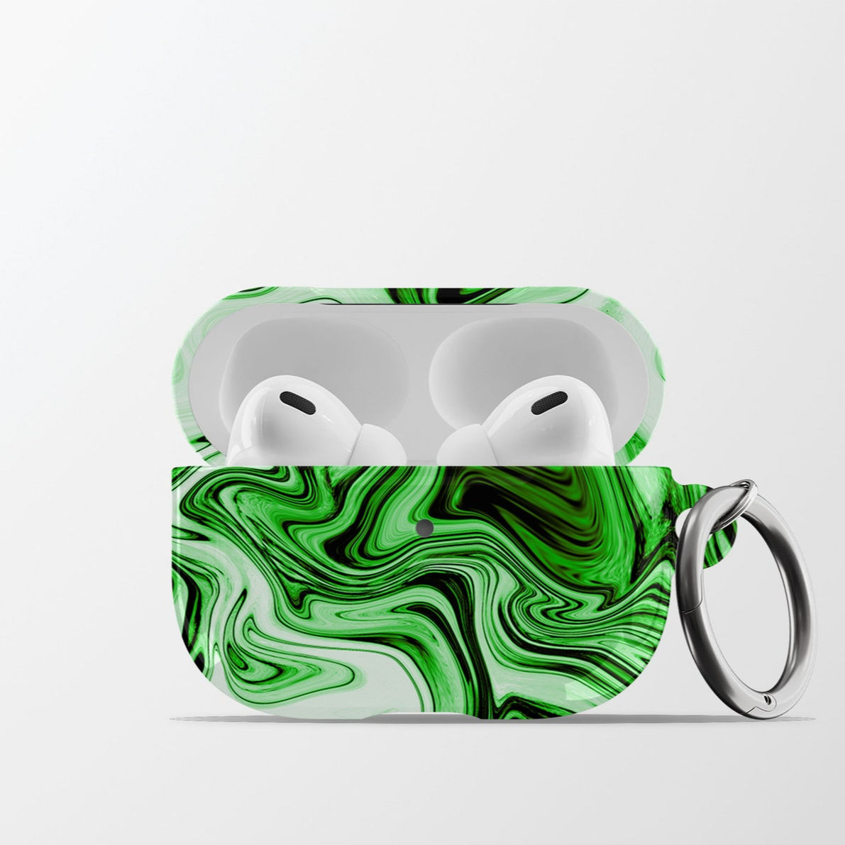 Green Marble AirPods Case | Marble Pattern Hard Shell Earbud Case Cover with Key