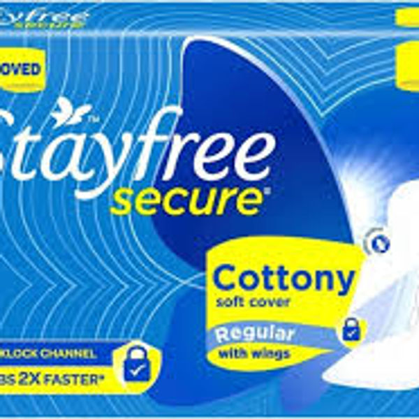 Stayfree Secure Cottony Soft Sanitary Pads (Regular Wings) - 18pcs