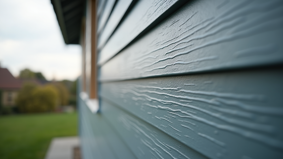 Close-up view of composite cladding panels on a house wall