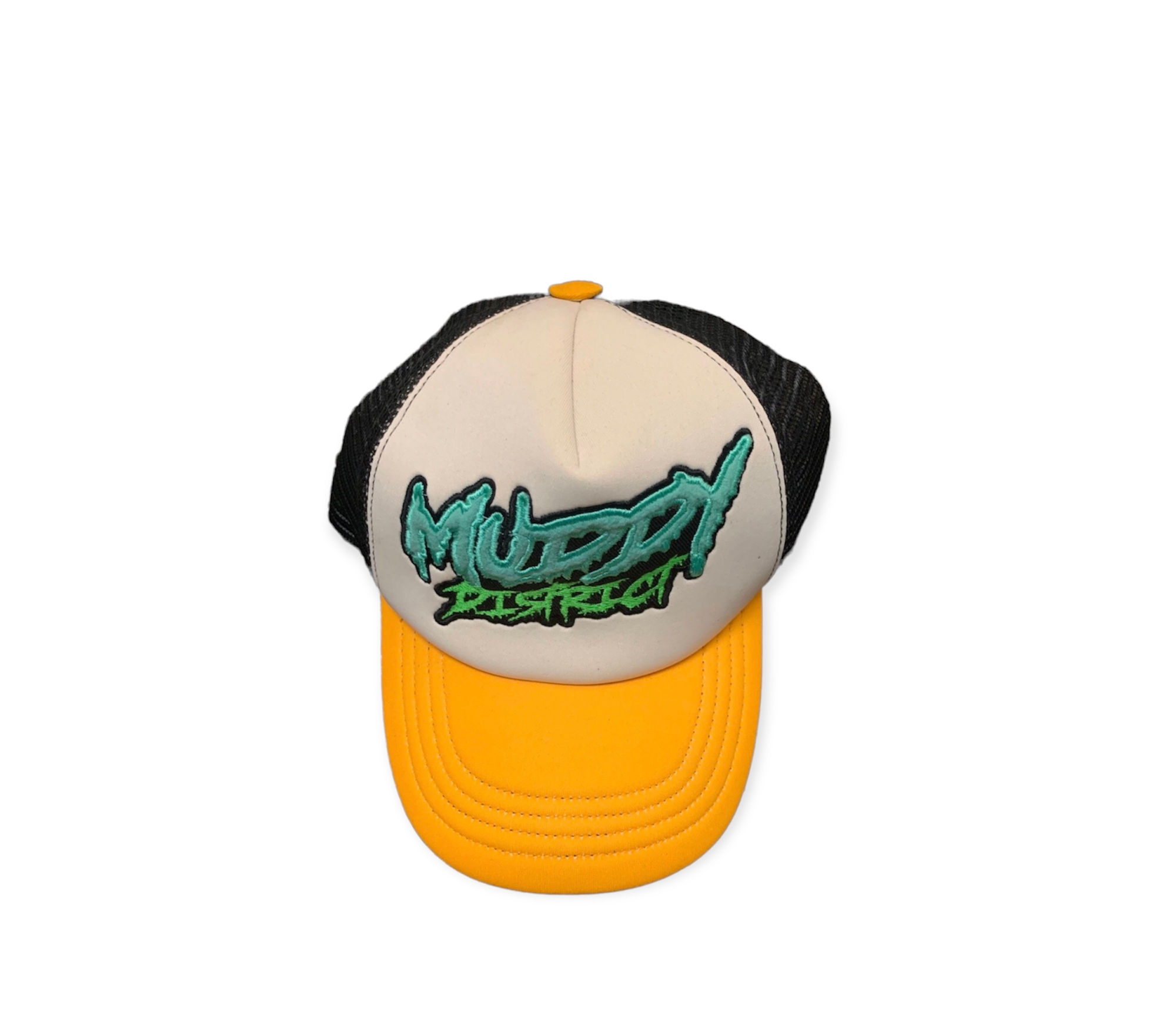 Muddy District Slasher Font Dad Cap [Orange/Green/Yellow]