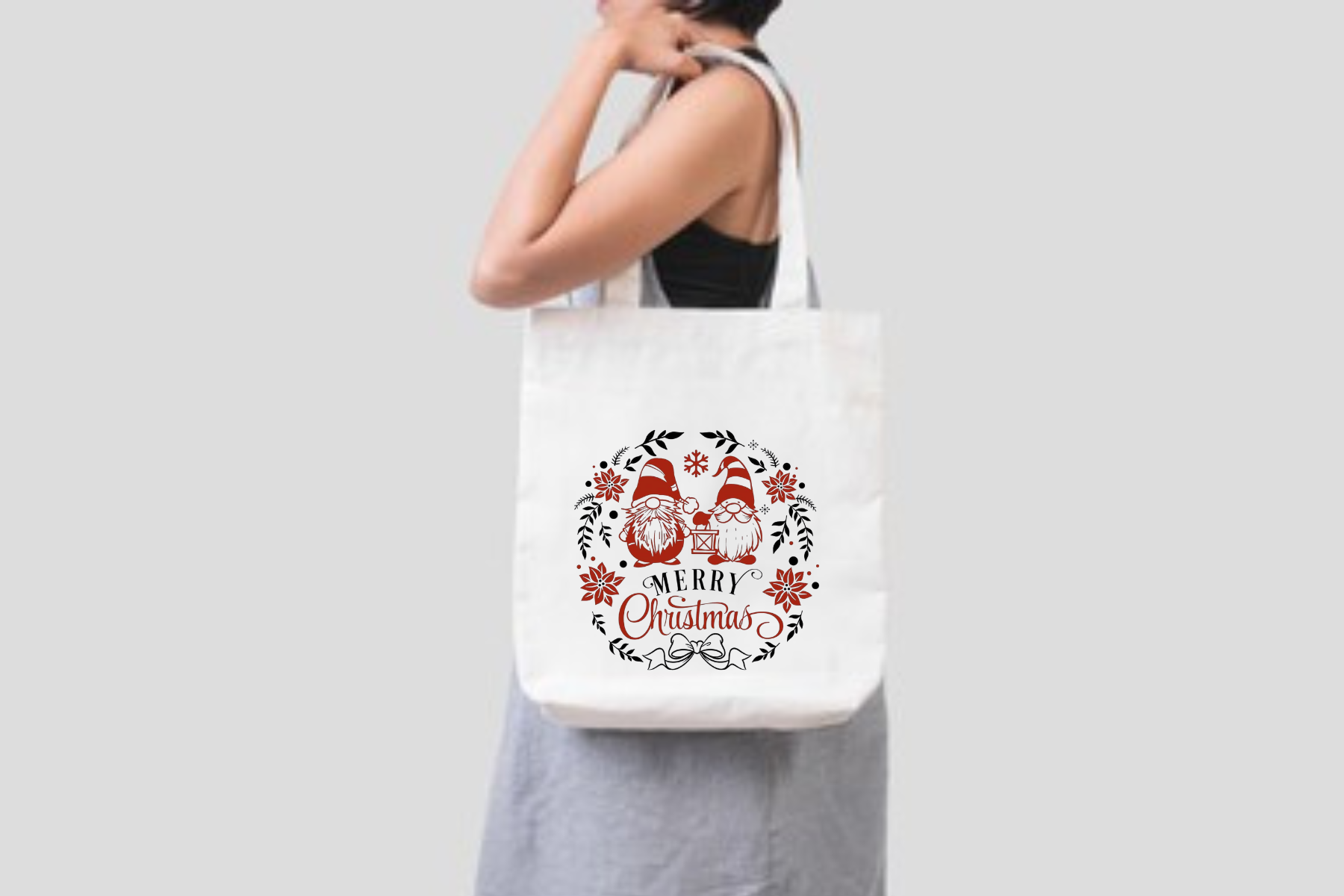 Tote bag - merry Christmas gnome bag