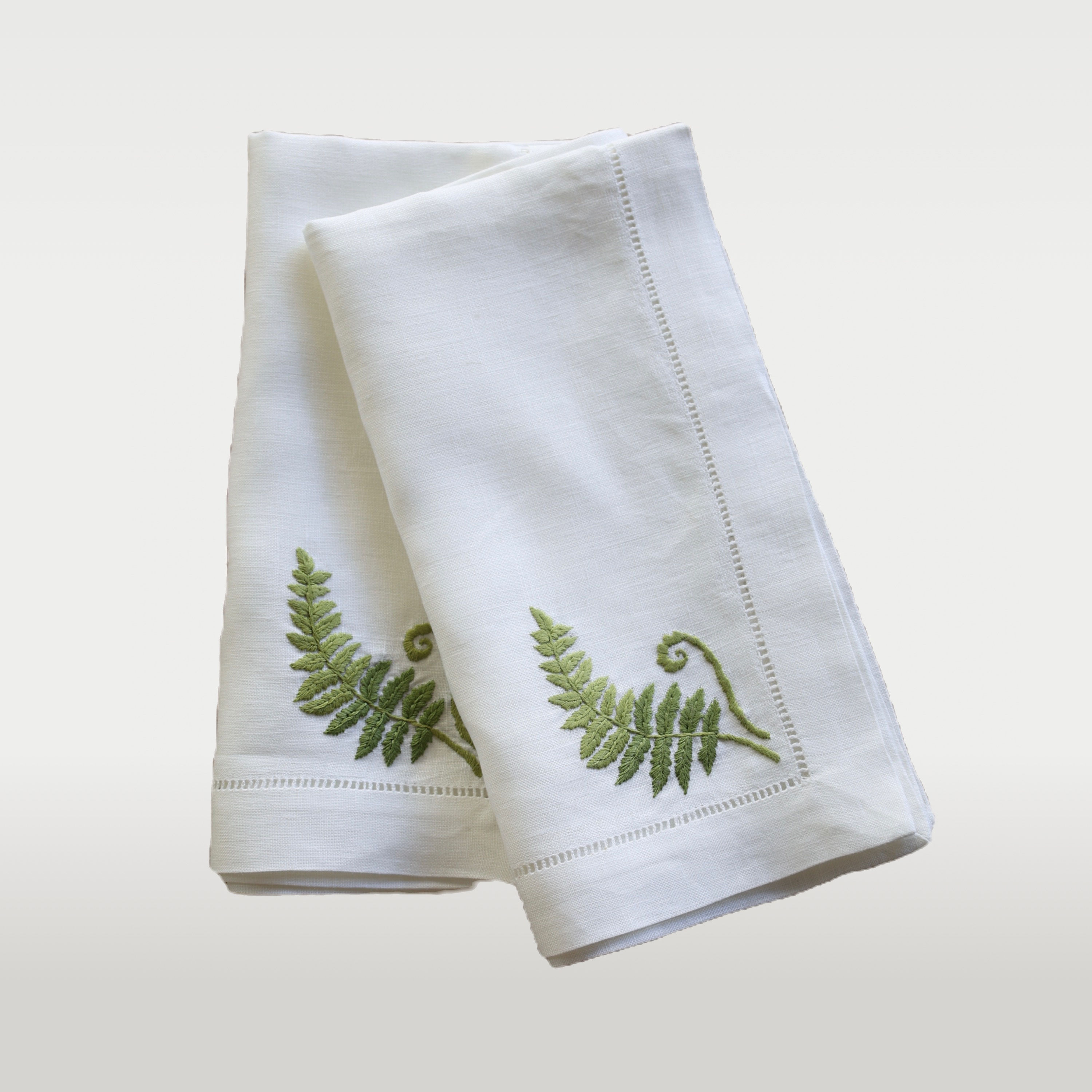 Saxonbury Hand-embroidered Fern Napkin