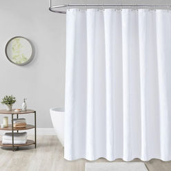 White Waffle Weave Shower Curtain
