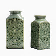 set of 2 modern ceramic vases
