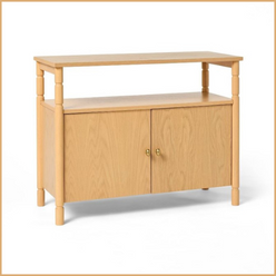 Modern Turned Wood 2 Door Cabinet Brown