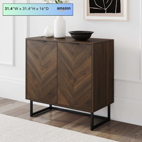Nathan James storage accent sideboard cabinet modern walnut black legs transitional