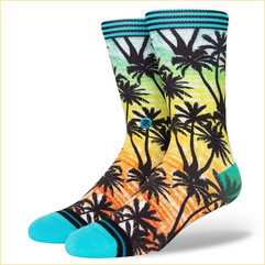 stance men's crew socks reflect II palm trees