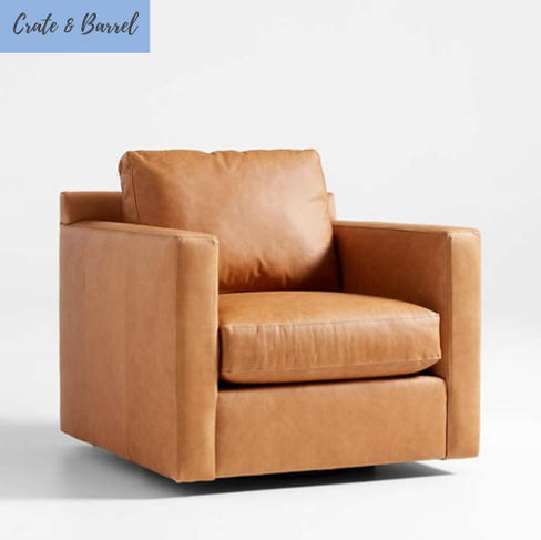 Leather Swivel Arm Chair