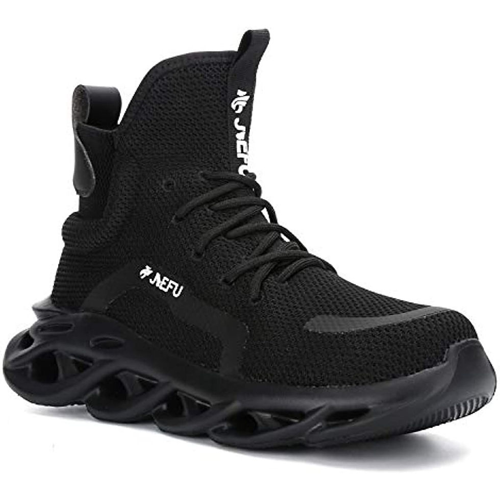 Thumbnail: JIEFU Work Safety Boots Breathable Lightweight Reliable Durable Steel Toe Indust