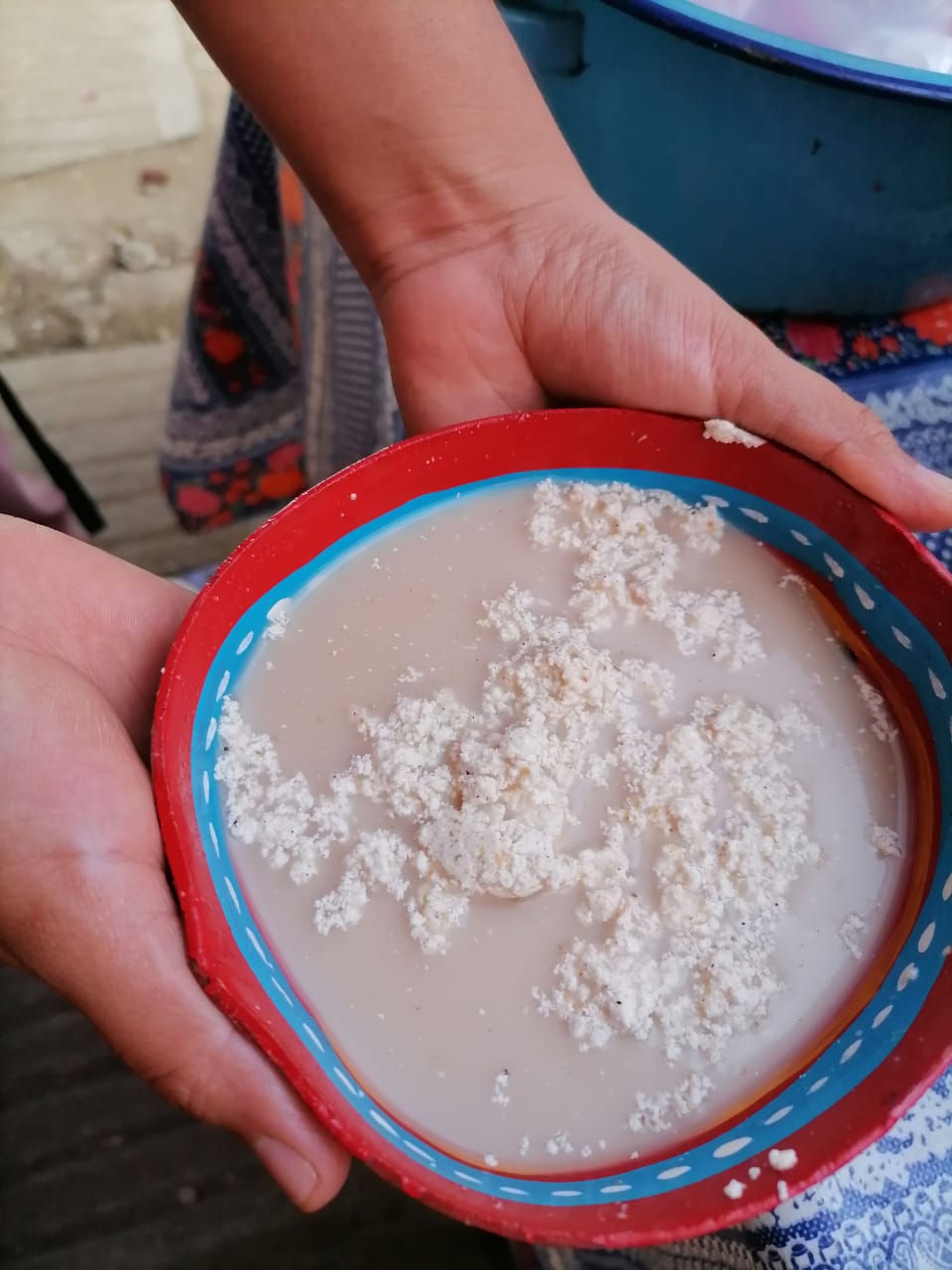 Tejate servido en jícara tradicional. Etnofood.