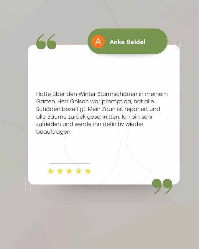 Google Bewertung Gartenpflege, Gartenbau