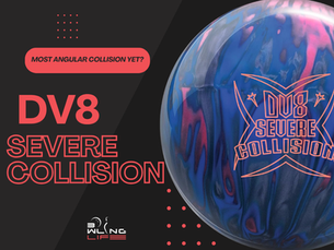 DV8 Severe Collision bowling ball with HK22C Havoc Hybrid coverstock and asymmetric Collision core