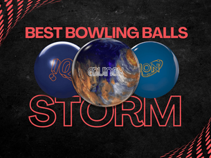 Best Storm bowling balls for 2025 - featuring the IQ Tour Edition, Ion Pro Solid, and Equinox lined up in a dark background