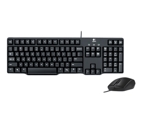 Logitech MK100 Wired Keyboard and Mouse...