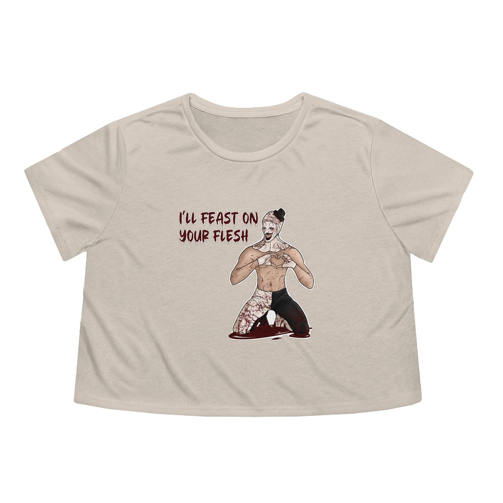 NSFW Art The Clown - "I'll feast on your flesh" | Women's Cropped Tee