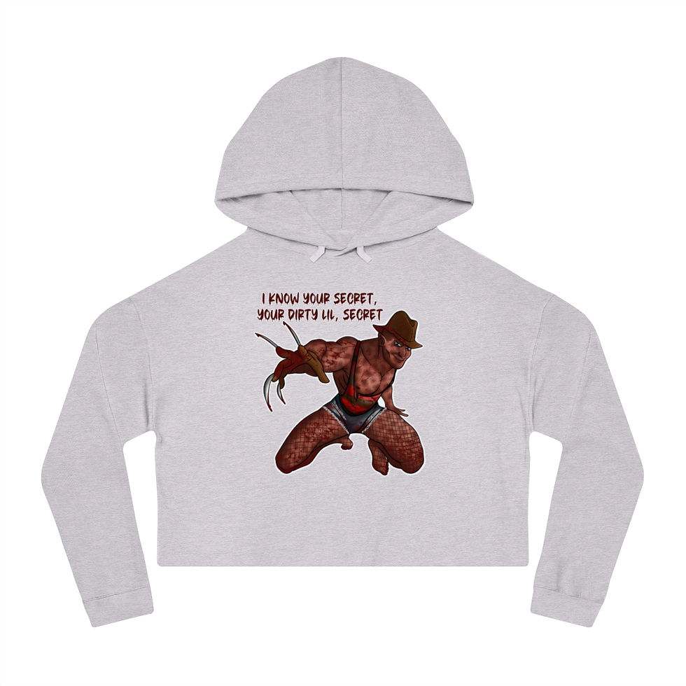 NSFW Freddy Krueger - "I know your secret..." | Women’s Cropped Hoodie