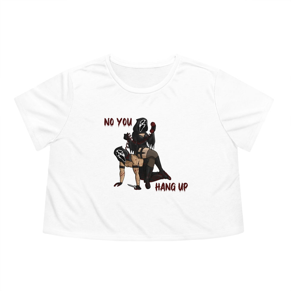 NSFW Ghostface Couple - "No you hang up" | Women's Cropped Tee