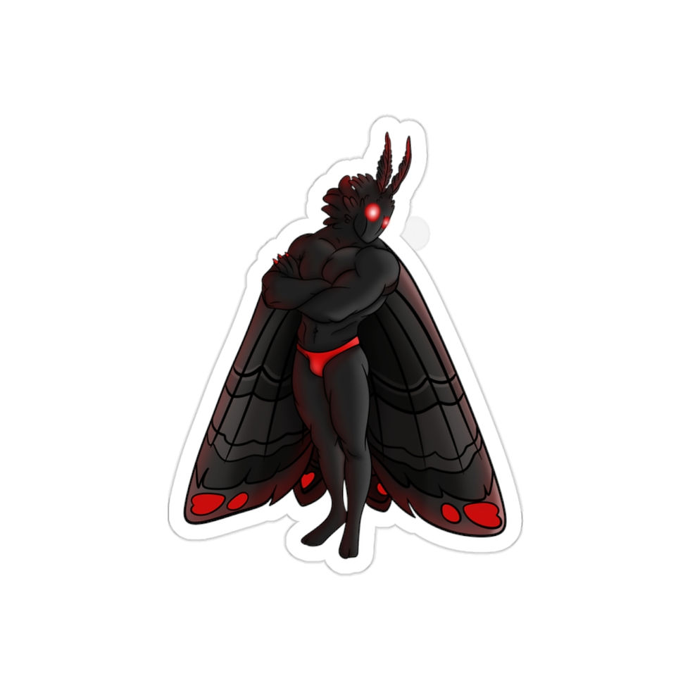 NSFW Mothman Transparent Outdoor Stickers, Die-Cut