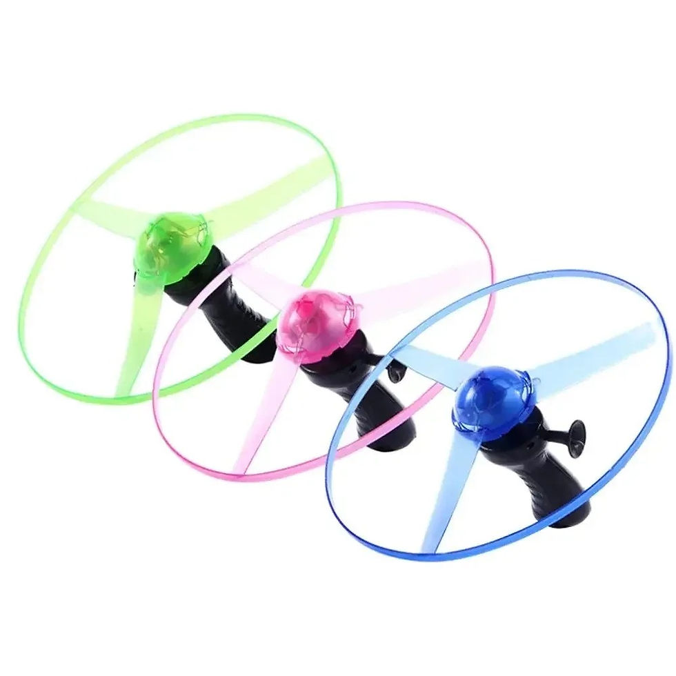 Thumbnail: Lighting Flying Disc Propeller Toy with Pull String Luminous UFO Spinning Top Ou