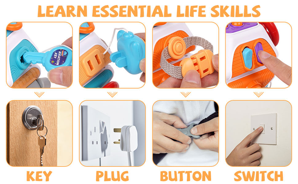 Thumbnail: Baby Busy Board Cube Montessori Sensory Toys for Toddler Educational Learning Ac