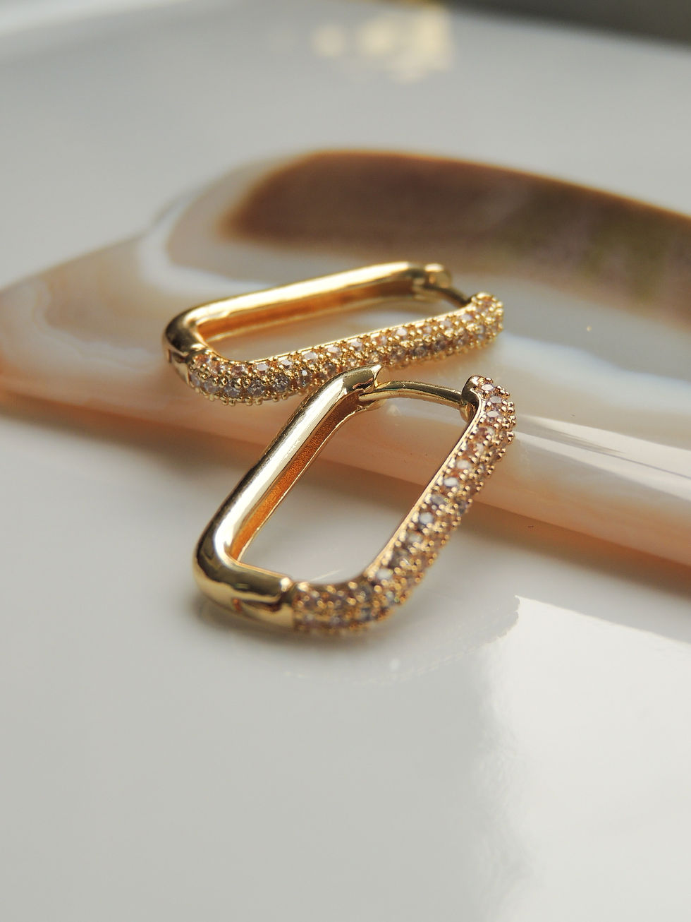 Paperclip Zircon Hoops